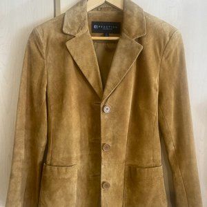 Kenneth Cole Reaction‎ Jacket Women's Small Light Brown Suede Normcore Business